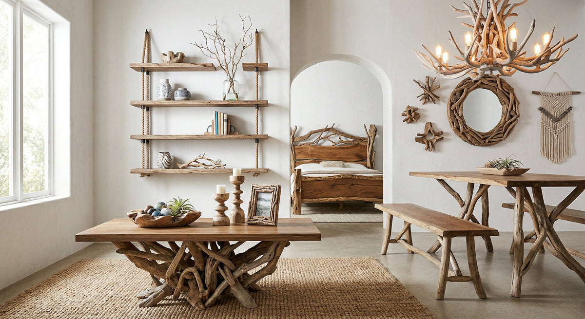 Bohemian Decor with Reclaimed Driftwood Furniture: Dreamy Boho Vibes