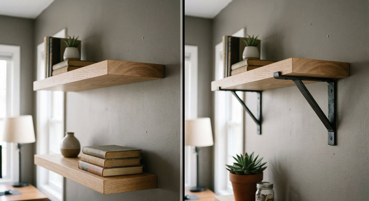 Floating shelf bracket types