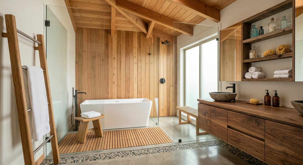 Wood Bathroom Renovation: Warm Wood & White Design Ideas 2026