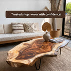 Live Edge Coffee Table Rustic Solid Wood CTICF25001