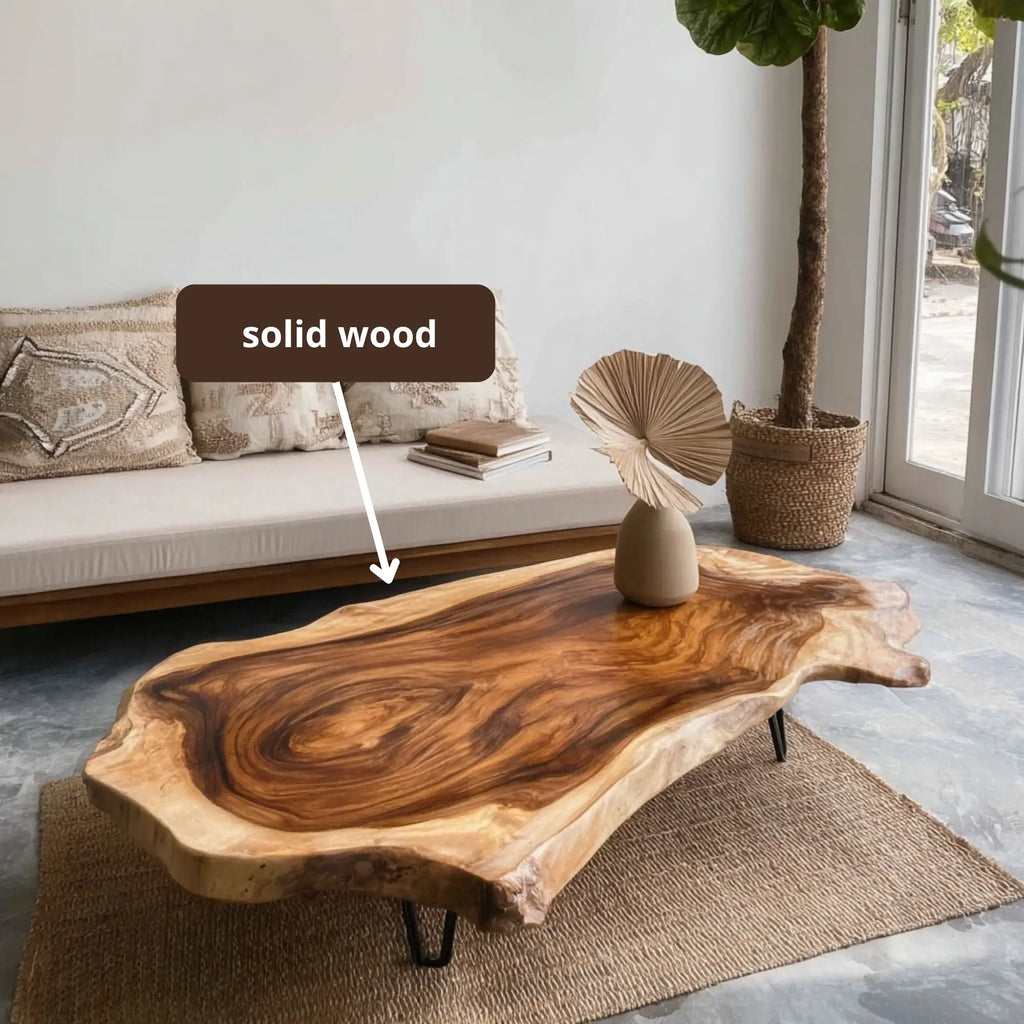 Live Edge Coffee Table Rustic Solid Wood CTICF25001