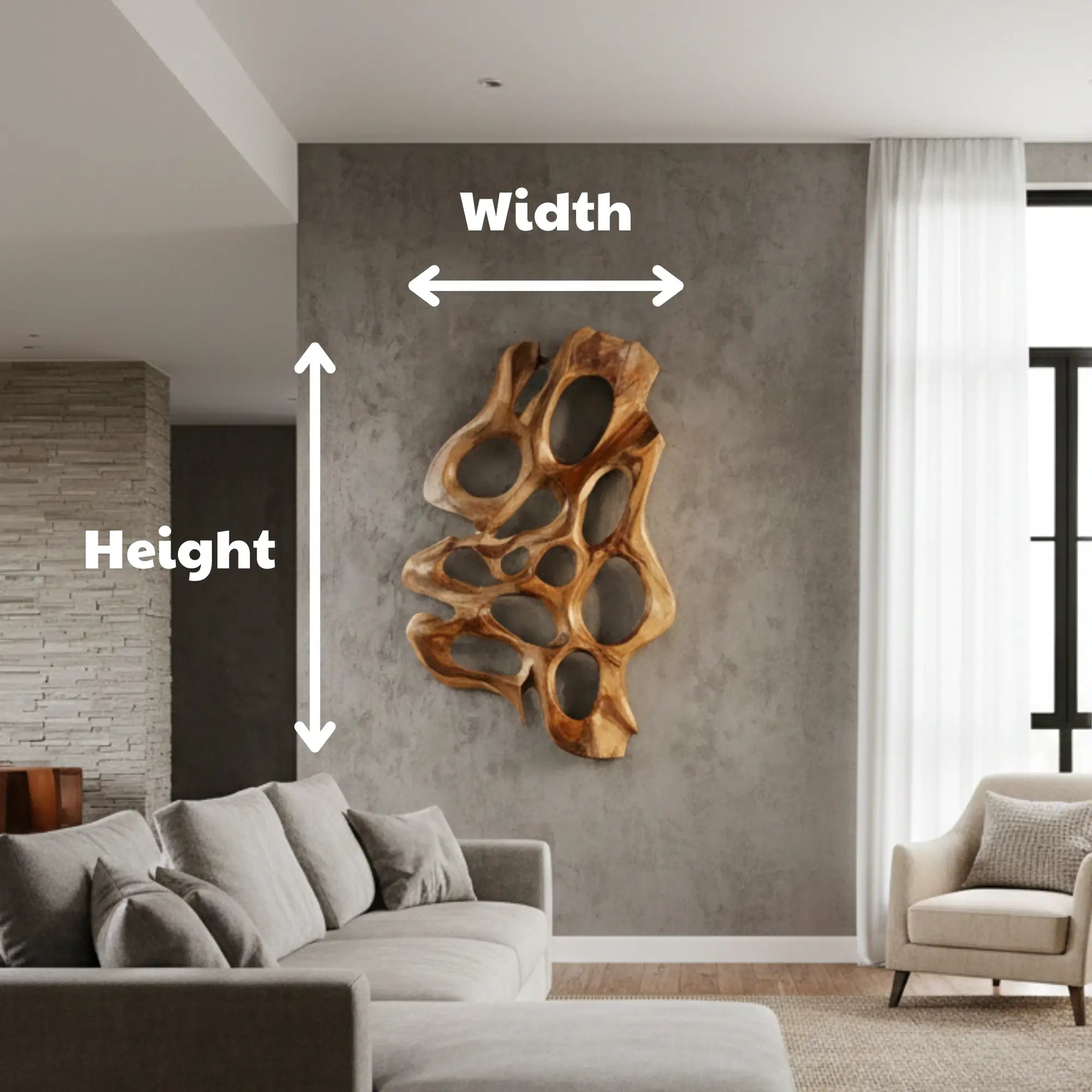Artisan Hand Carved Suar Wood Vertical Wall Art CTIWA25002