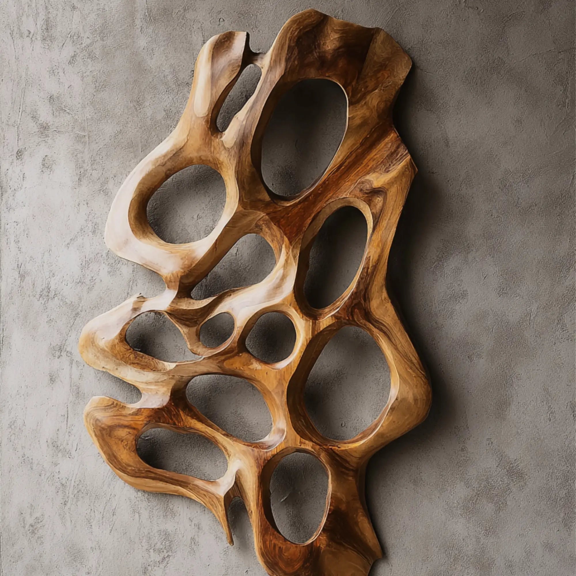Artisan Hand Carved Suar Wood Vertical Wall Art CTIWA25002
