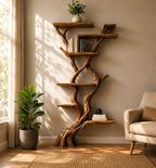 Artisan Sculptural Tree Bookshelf in Solid Wood CTITB25010