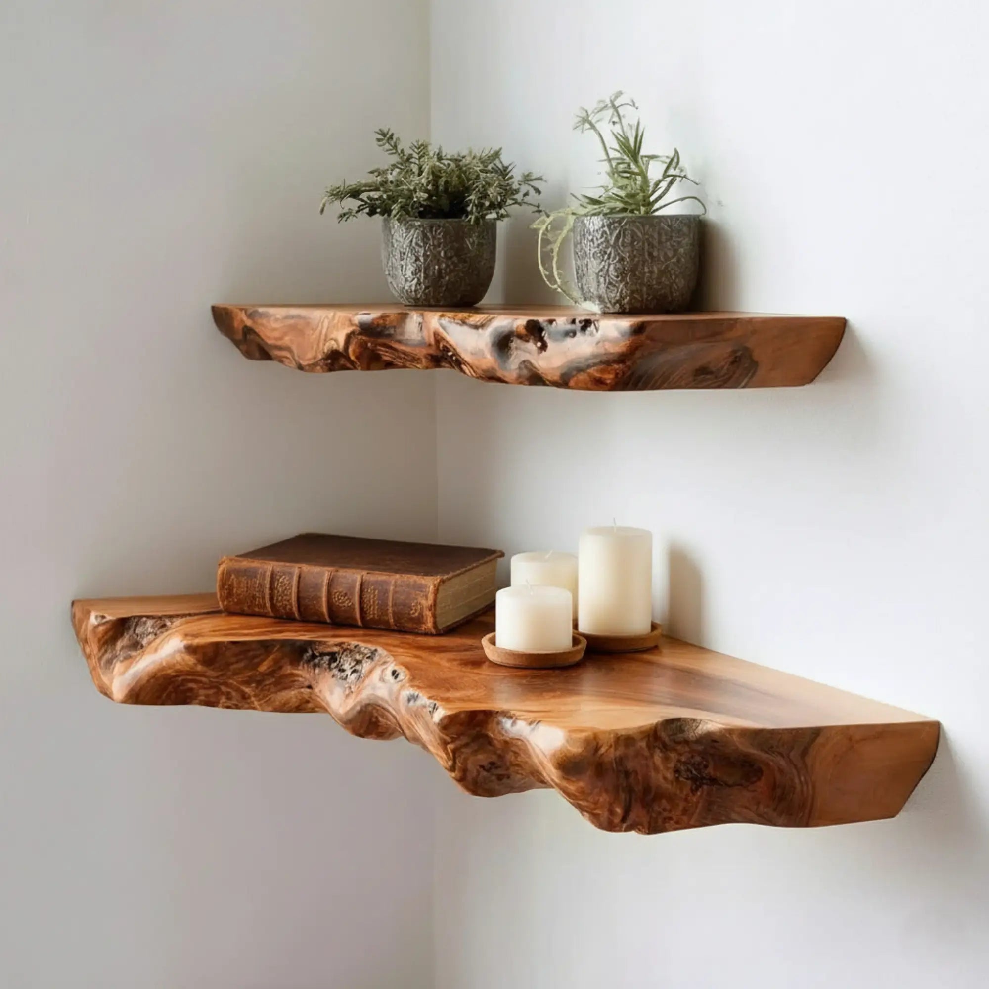 Corner Shelf With Curved Details For Elegant Living Rooms CTICN25011