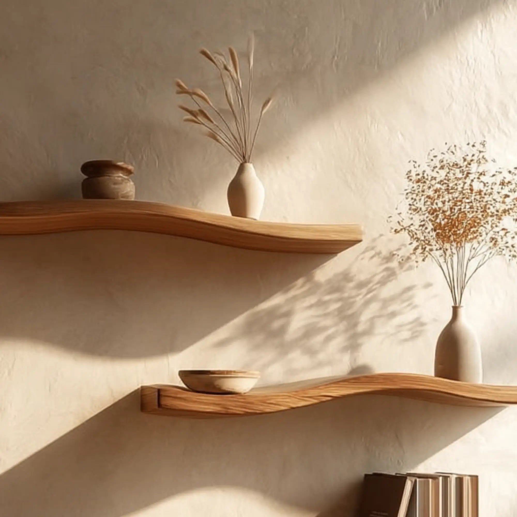 Curved Solid Wood Floating Shelves CTIWV25001