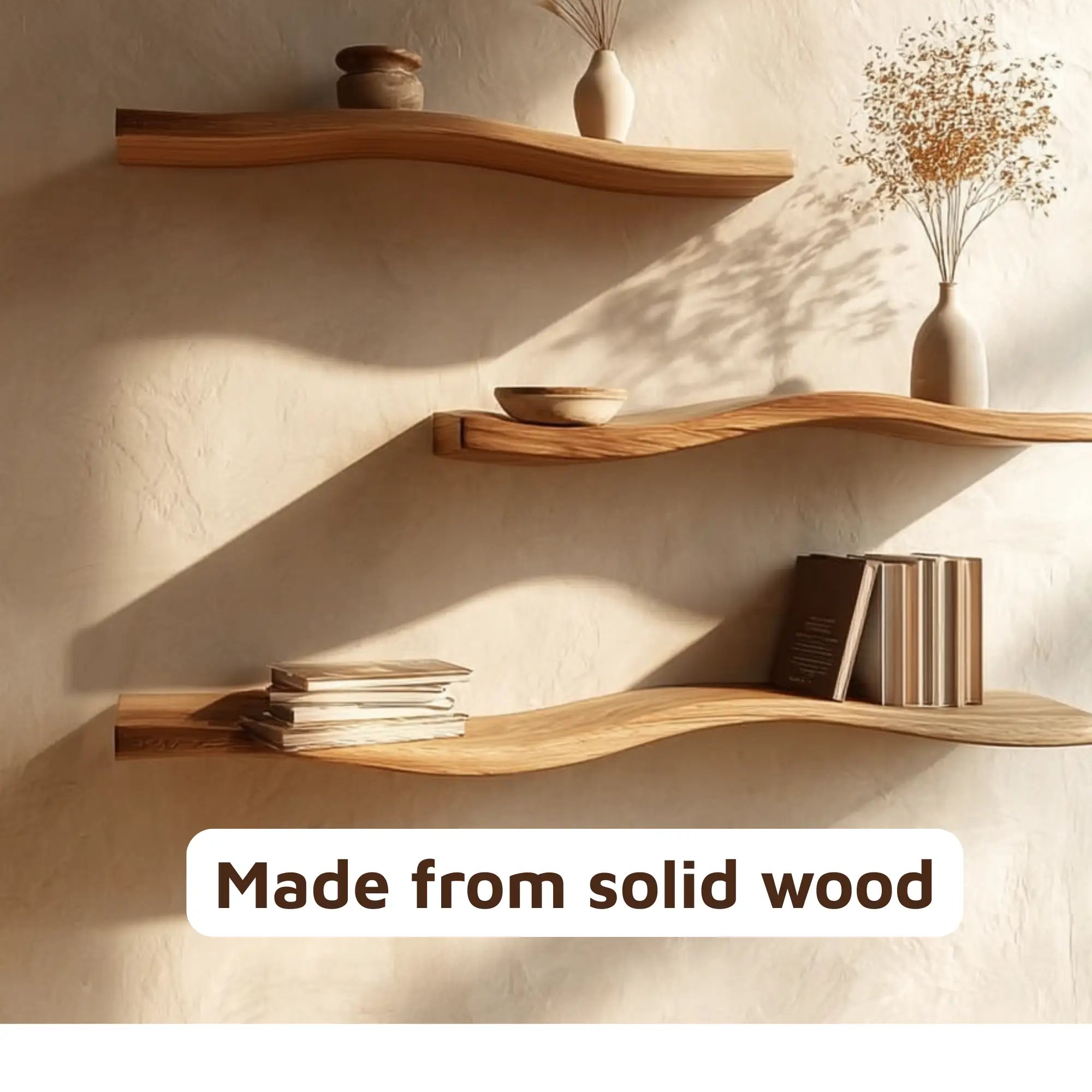 Curved Solid Wood Floating Shelves CTIWV25001