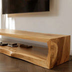 Custom Artisan Large Wood Waterfall Media Console TV Stand CTITV25004