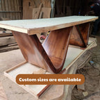 Custom Live Edge Coffee Table with Curved Loop Wood Legs CTICF25003