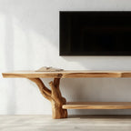 Custom Mid Century Live Edge Wood Console Table TV Stand CTITV25005
