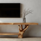 Custom Mid Century Live Edge Wood Console Table TV Stand CTITV25005