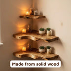 Elegant Wooden Corner Shelf for Living Room Display CTICN25006