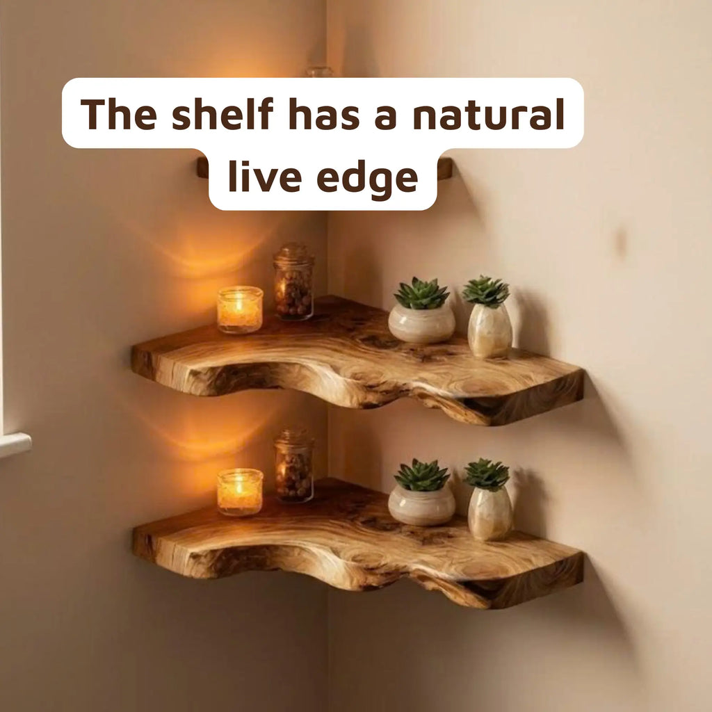 Elegant Wooden Corner Shelf for Living Room Display CTICN25006