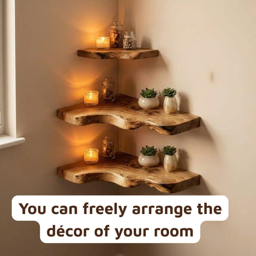 Elegant Wooden Corner Shelf for Living Room Display CTICN25006