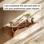 Hand Carved Wood Tree Branch Wall Mounted Shelf CTITB25002