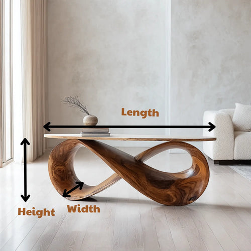 Handcrafted Infinity Loop Solid Wood Coffee Table Base CTIBAS25002