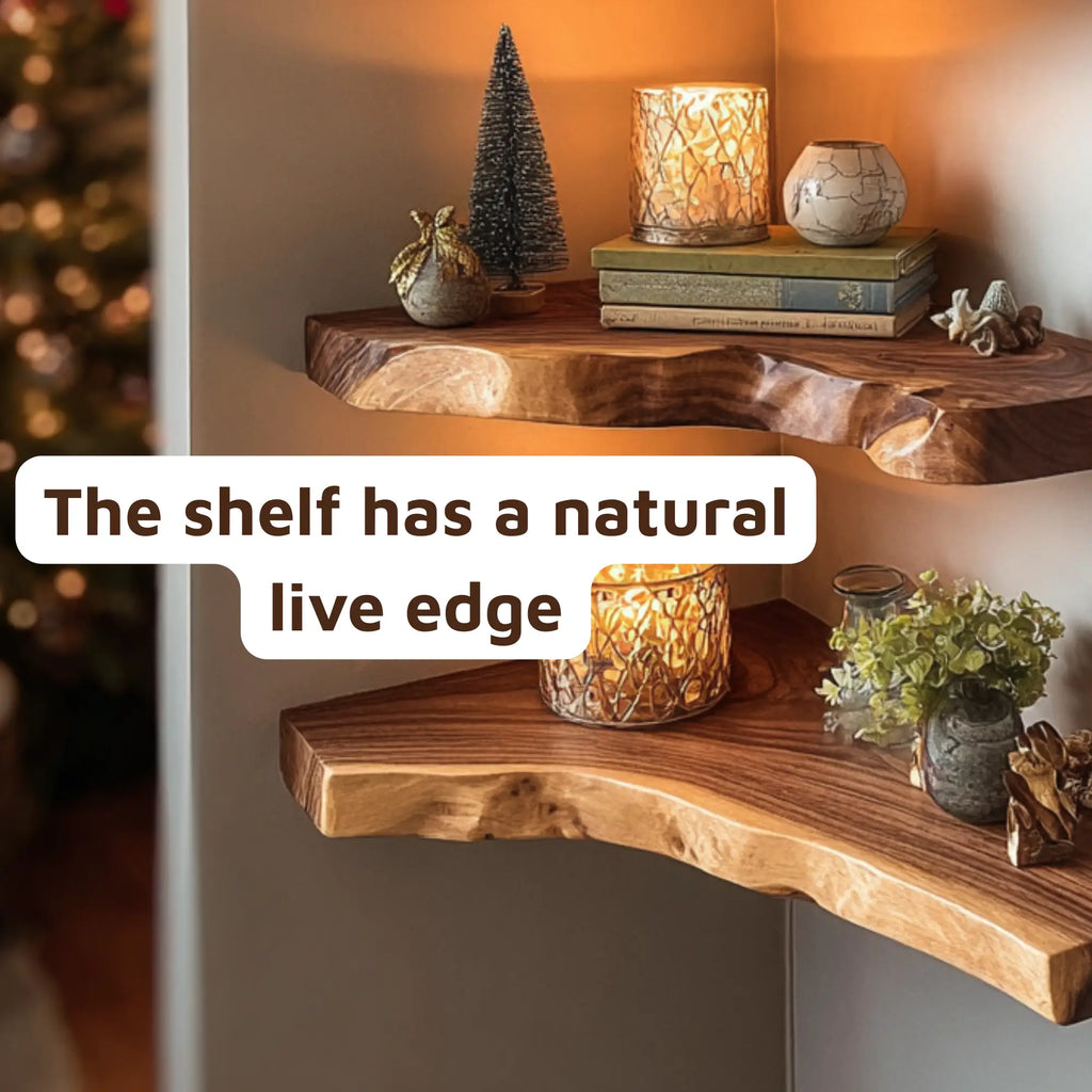 Handcrafted Live Edge Corner Shelves Xmas Decor CTICN25008