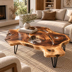 Handcrafted Live Edge Wood Coffee Table with Epoxy Resin Inlay CTICF25007