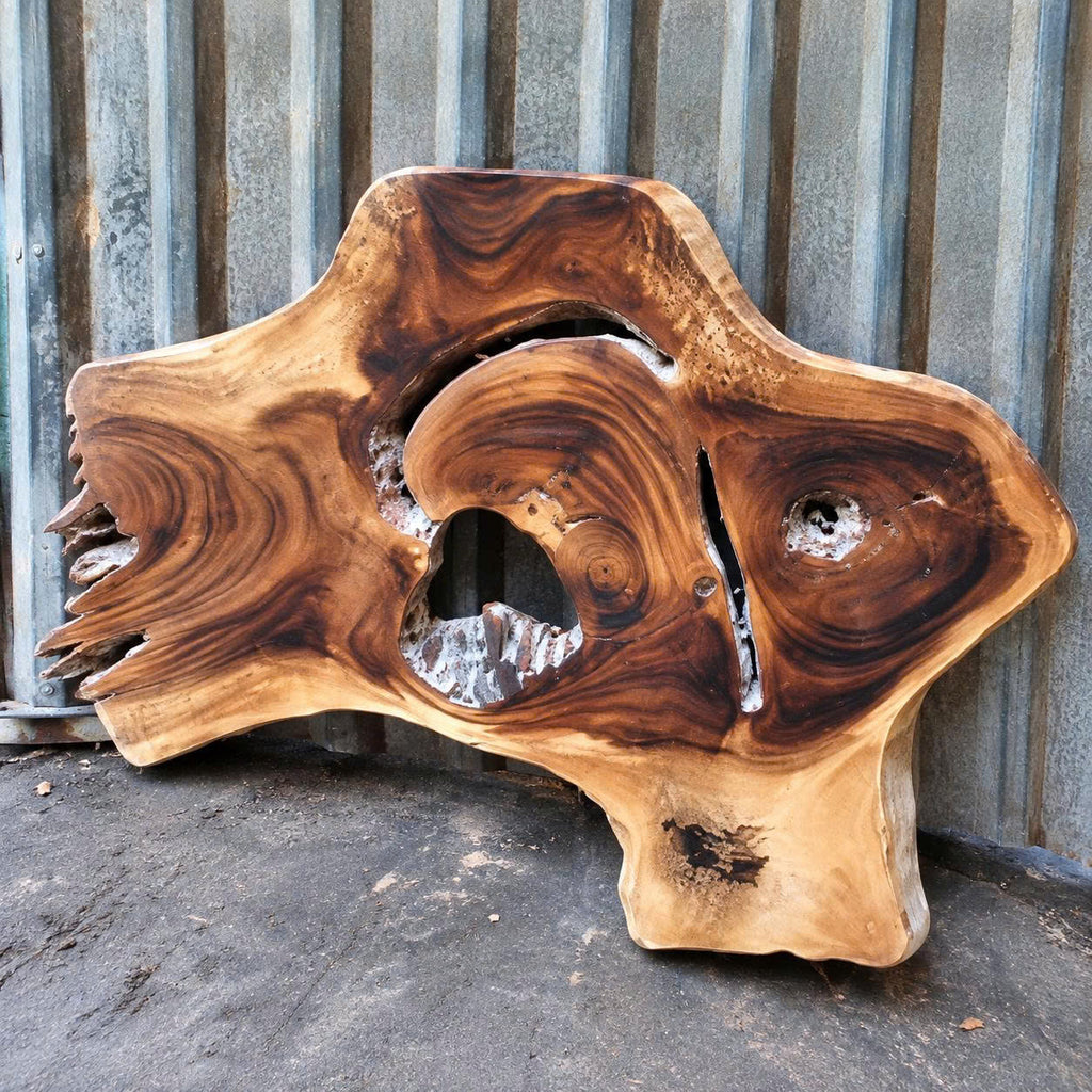 Handcrafted Live Edge Wood Coffee Table with Epoxy Resin Inlay CTICF25007