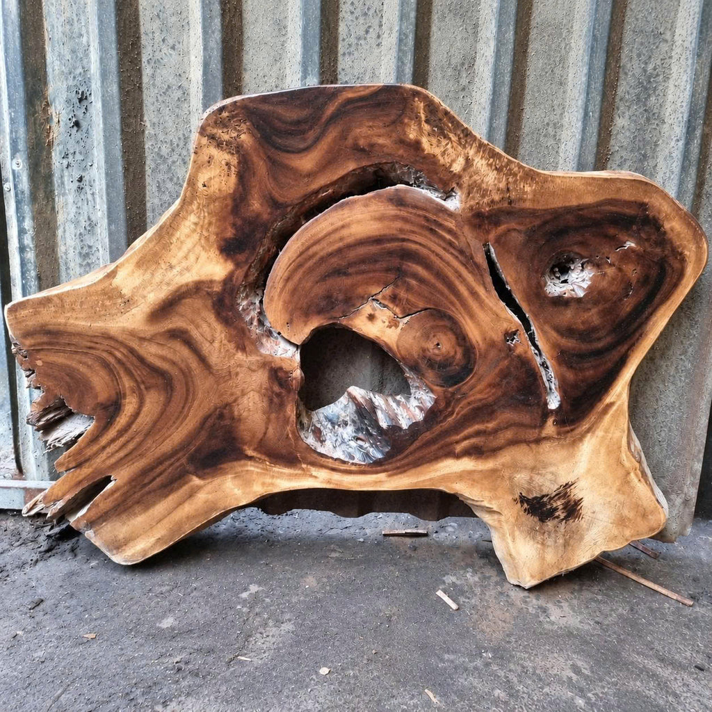 Handcrafted Live Edge Wood Coffee Table with Epoxy Resin Inlay CTICF25007