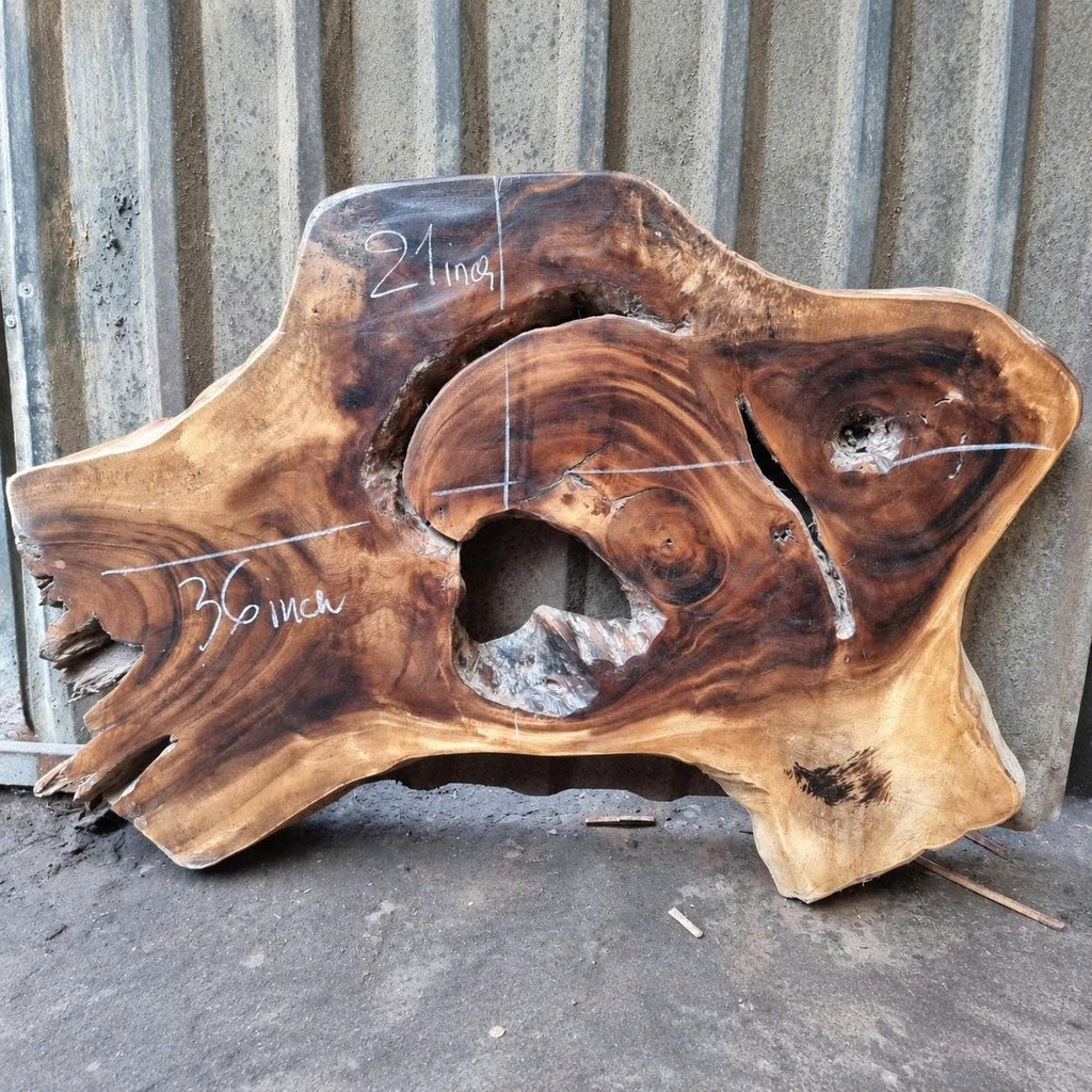 Handcrafted Live Edge Wood Coffee Table with Epoxy Resin Inlay CTICF25007