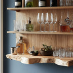Handcrafted Live Edge Wood Wine Bar Shelf CTIBAR25003