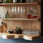 Handcrafted Live Edge Wood Wine Bar Shelf CTIBAR25003