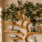 Handcrafted Tree Branch Wall Shelf in Natural Wood CTITB25005