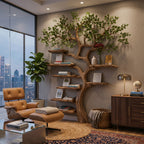 Handcrafted Tree Branch Wall Shelf in Natural Wood CTITB25005