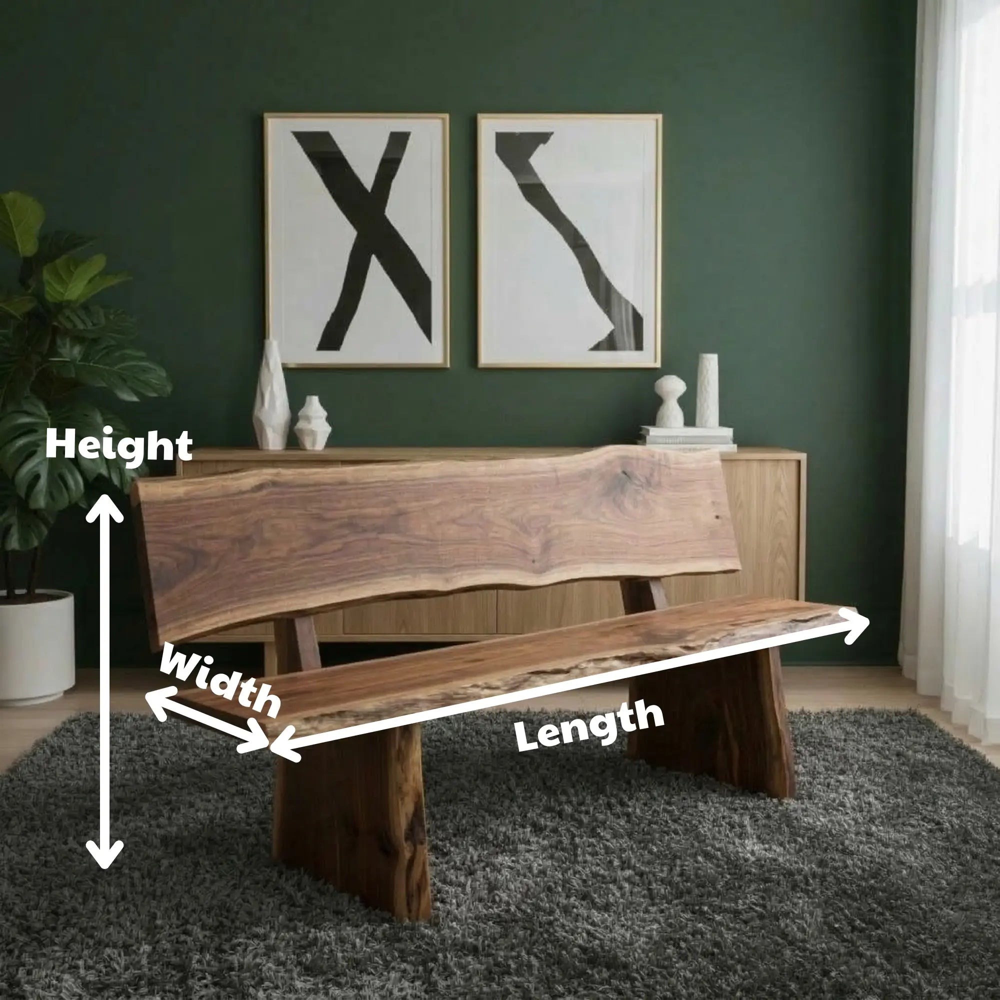 Handcrafted Wood Bench Luxury Living Room CTIBE25001