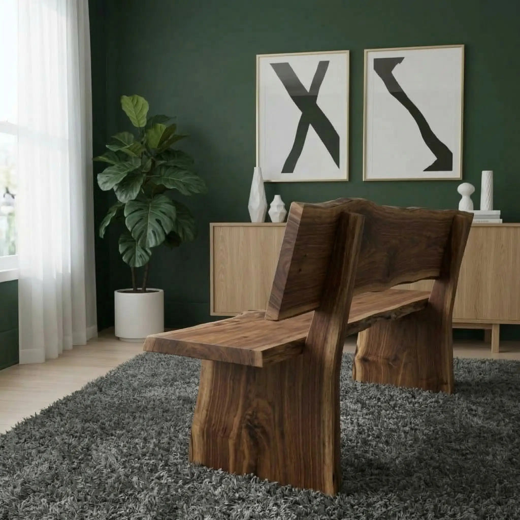Handcrafted Wood Bench Luxury Living Room CTIBE25001