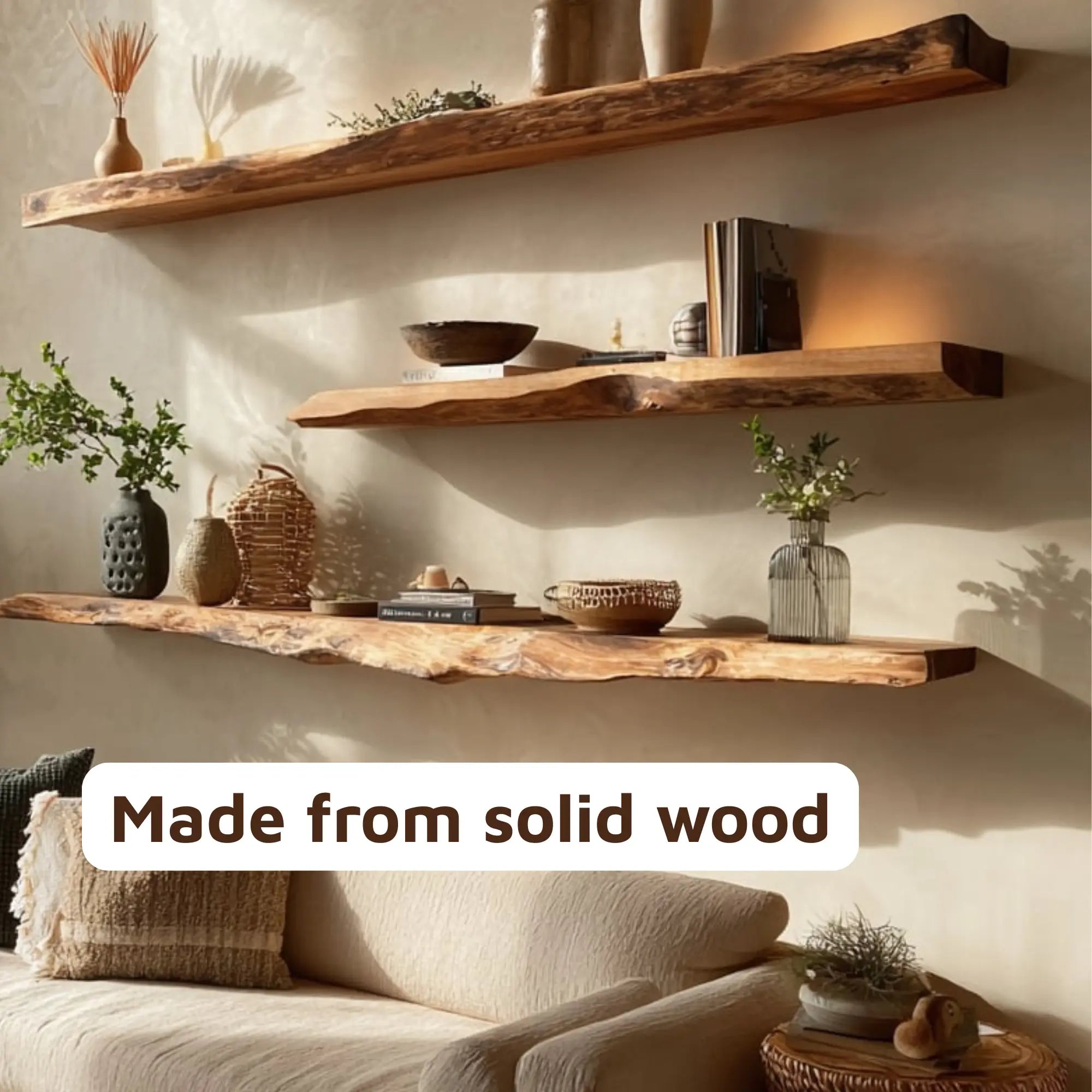Handcrafted Wooden Floating Shelves TV Stand Living Room CTIFL25013
