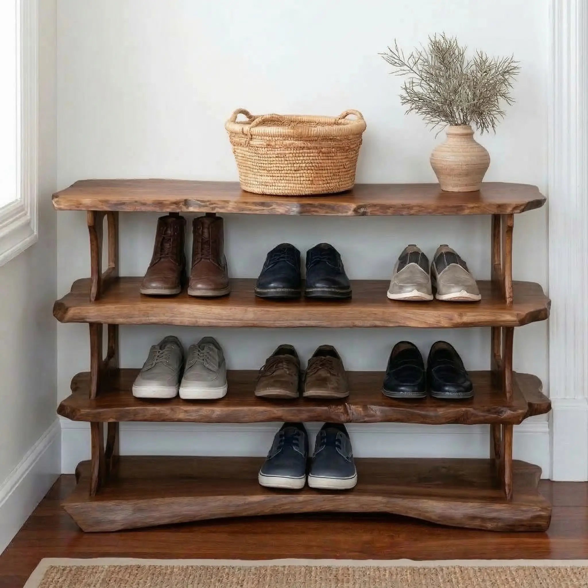 Handmade Entryway Wooden Shoe Storage Bench CTIBE25003