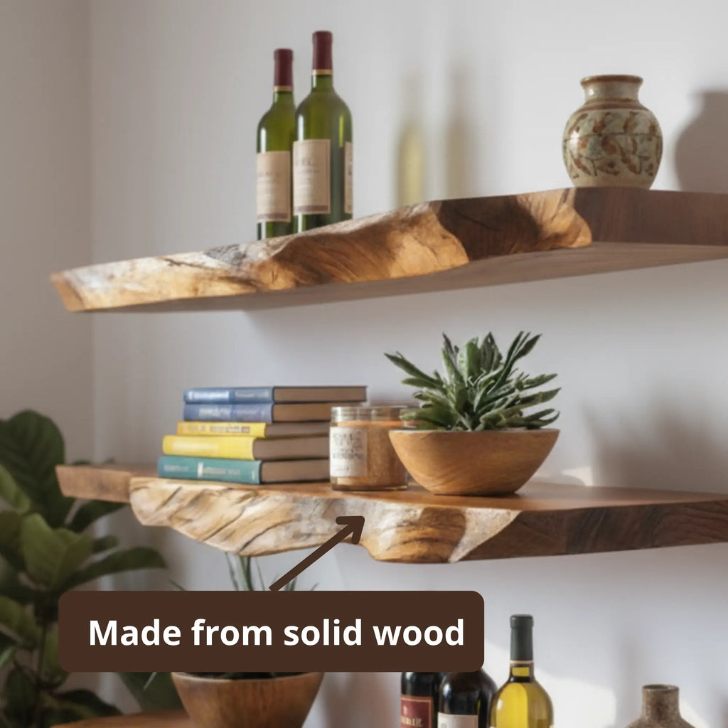 Handmade Live Edge Natural Floating Shelves CTIFL25009