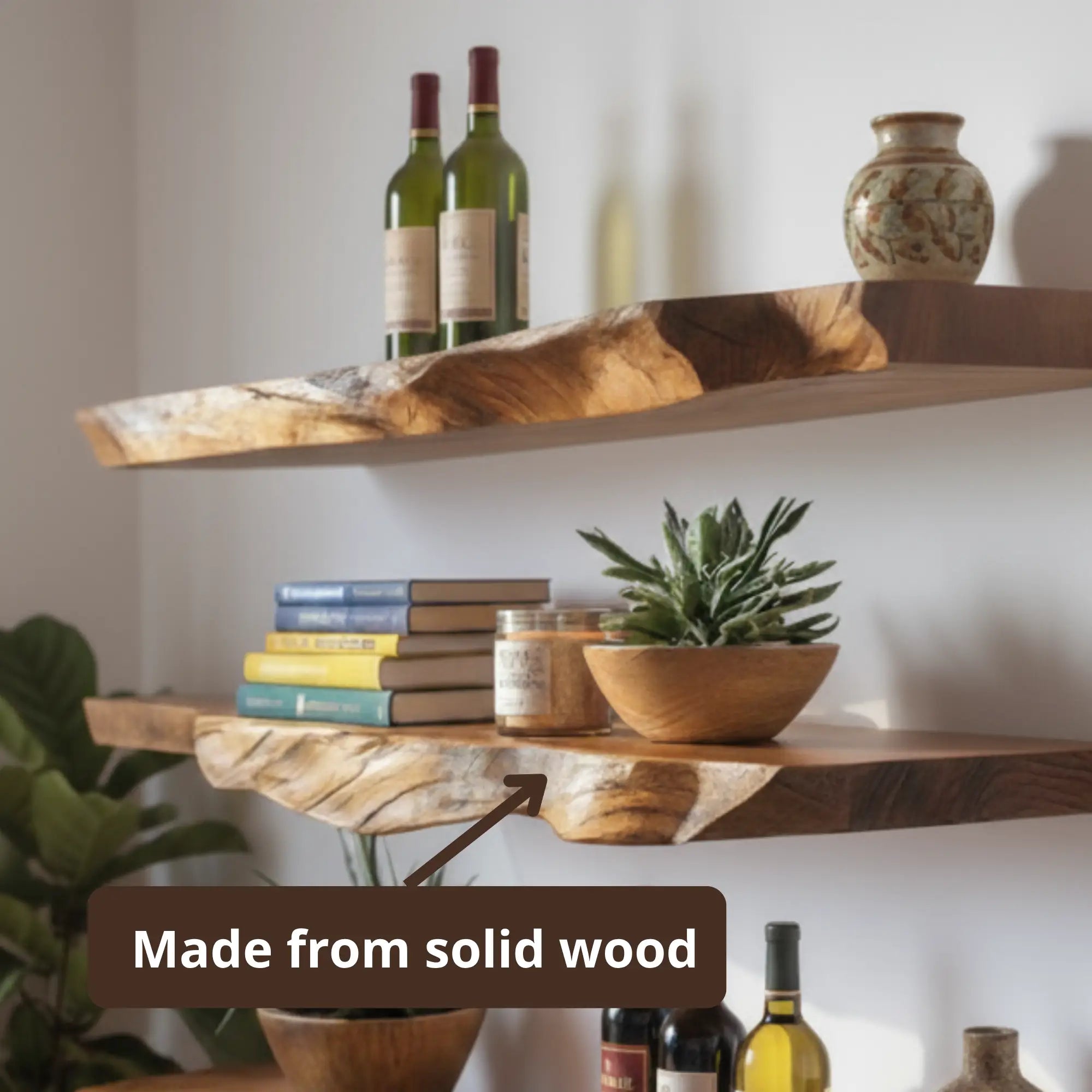 Handmade Live Edge Natural Floating Shelves CTIFL25009