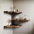Live Edge Driftwood Carved Sculpture Corner Floating Shelf CTICN25003