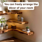 Live Edge Driftwood Carved Sculpture Corner Floating Shelf CTICN25001