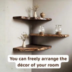 Live Edge Driftwood Carved Sculpture Corner Floating Shelf CTICN25003