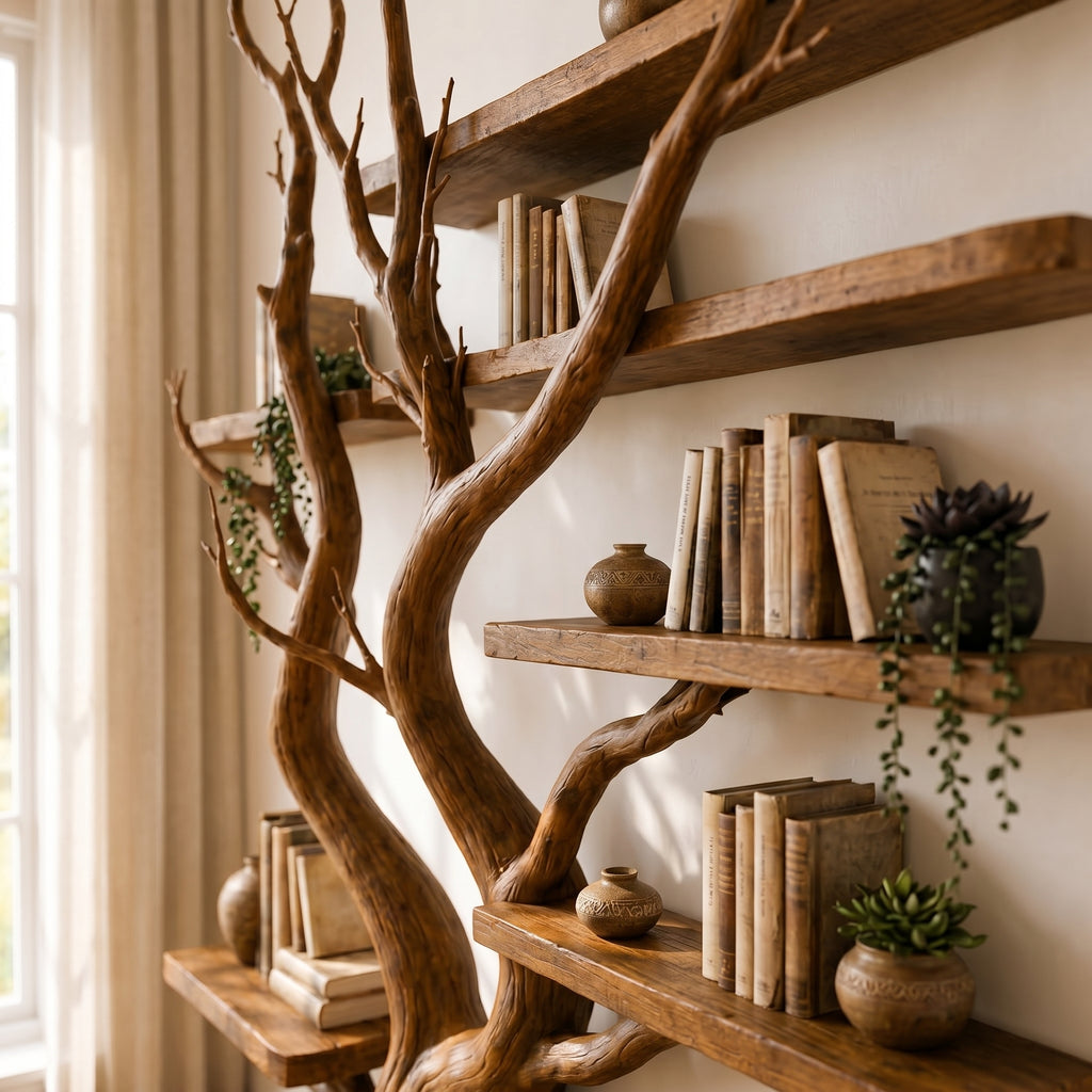 Live Edge Natural Tree Root Wall Shelf CTITB25007