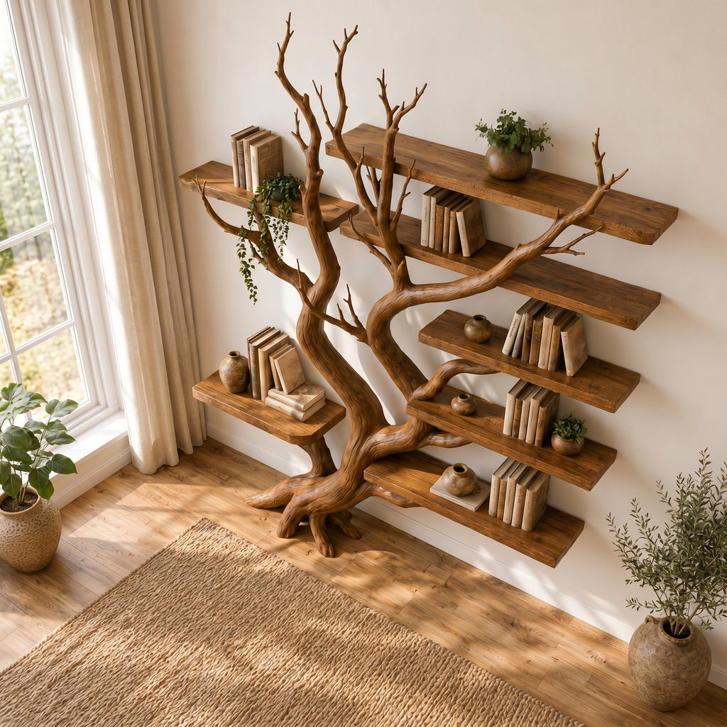 Live Edge Natural Tree Root Wall Shelf CTITB25007