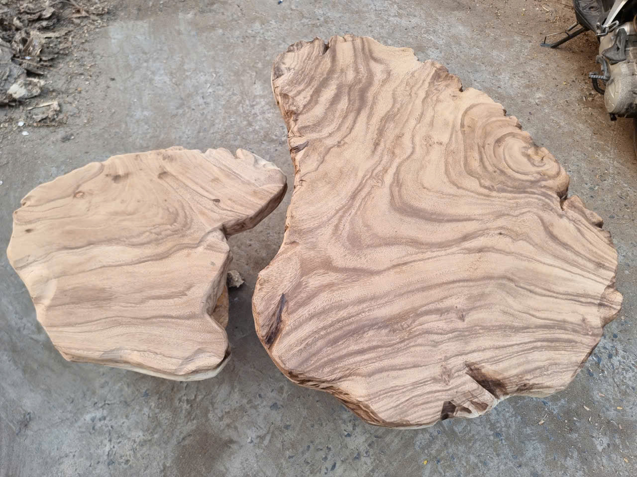 Live Edge Nesting Coffee Table Set For Living Room & Stackable Tables CTINE25002