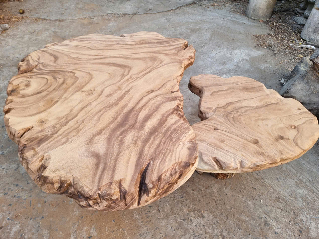 Live Edge Nesting Coffee Table Set For Living Room & Stackable Tables CTINE25002