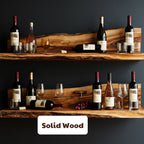 Live Edge Suar Wood Floating Wine Shelf CTIBAR25001