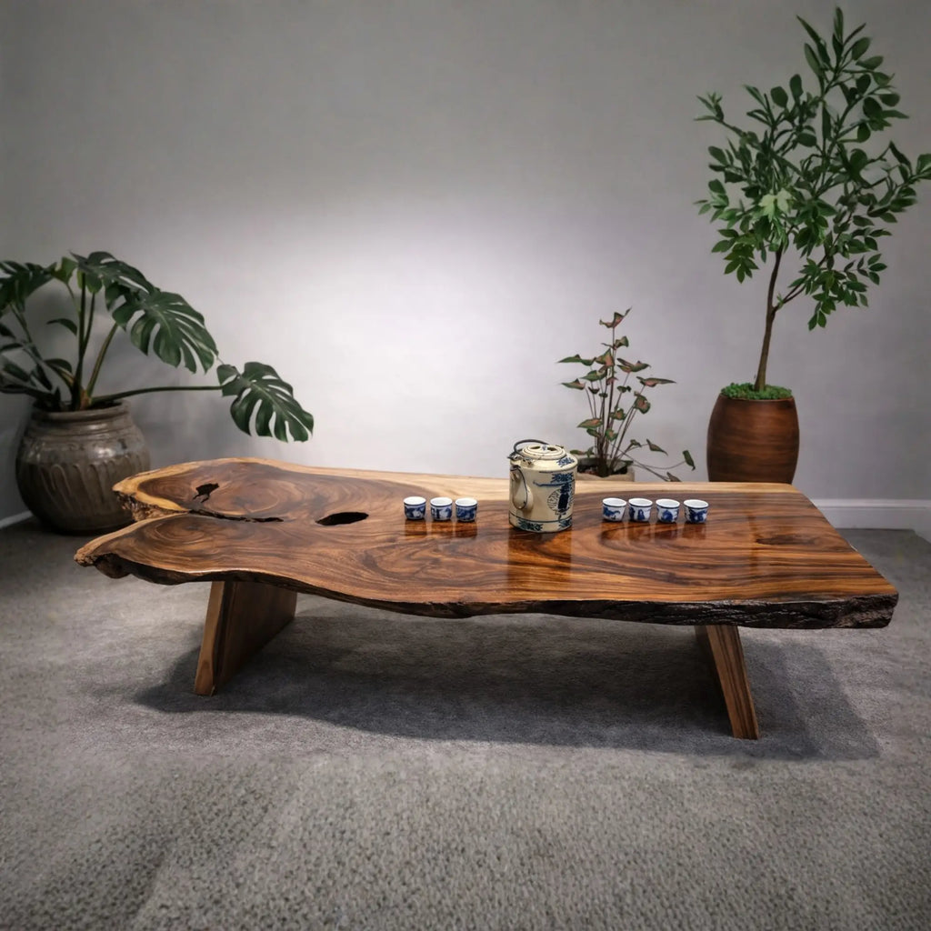 Live Edge Suar Wood Japanese Style Coffee Table CTICF25005