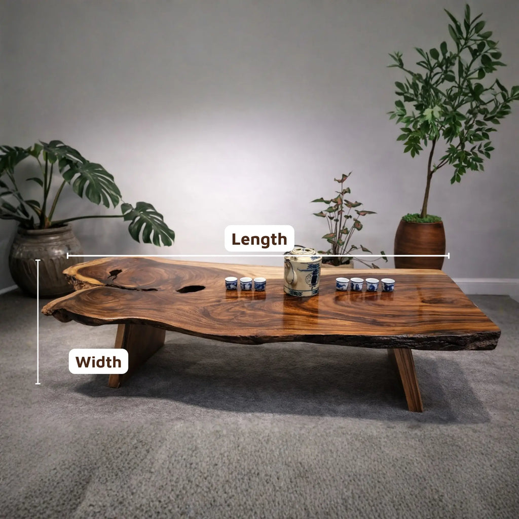 Live Edge Suar Wood Japanese Style Coffee Table CTICF25005