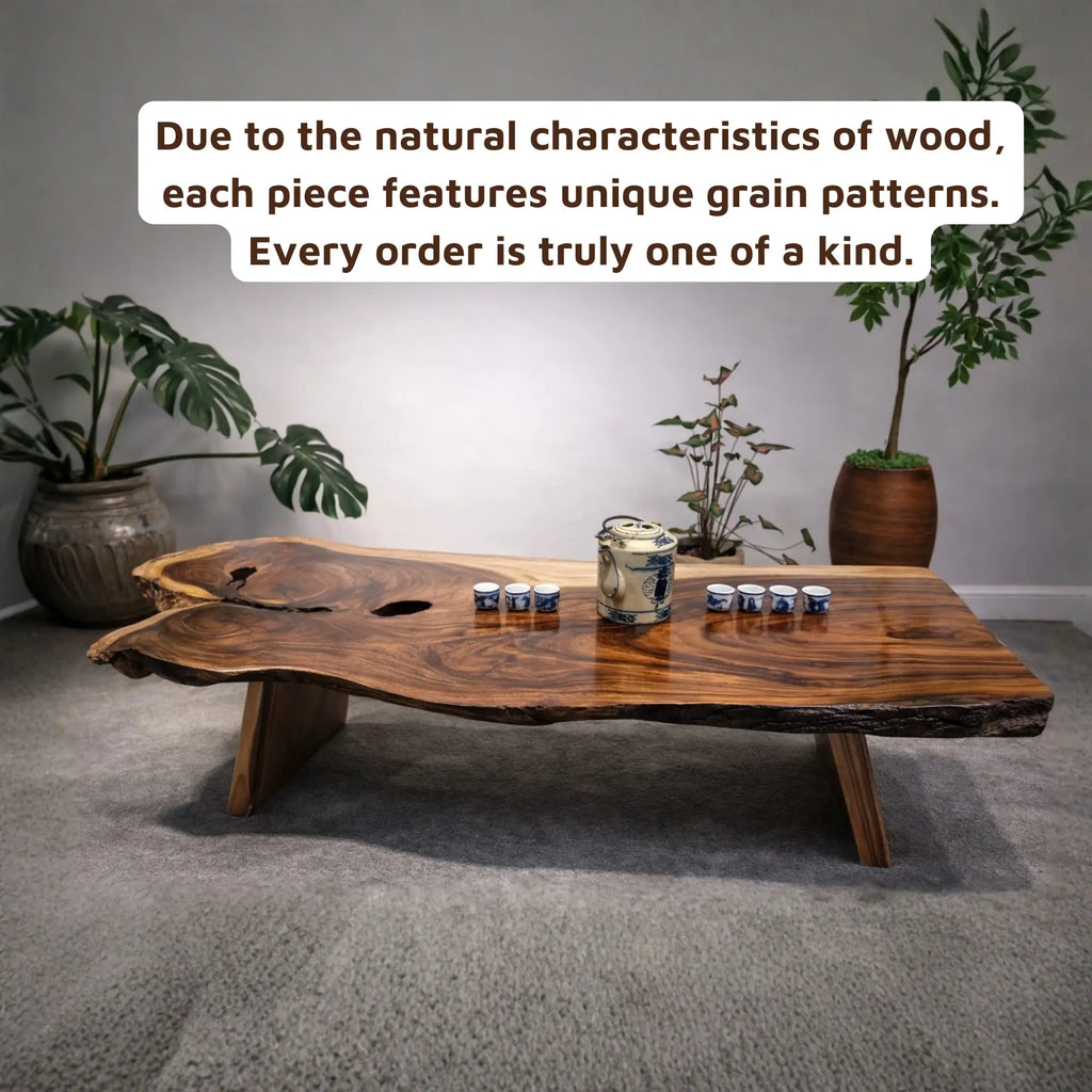 Live Edge Suar Wood Japanese Style Coffee Table CTICF25005