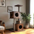Mid Century Modern Wood Cat Tree Tower CTICAT25001