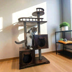 Mid Century Modern Wood Cat Tree Tower CTICAT25001