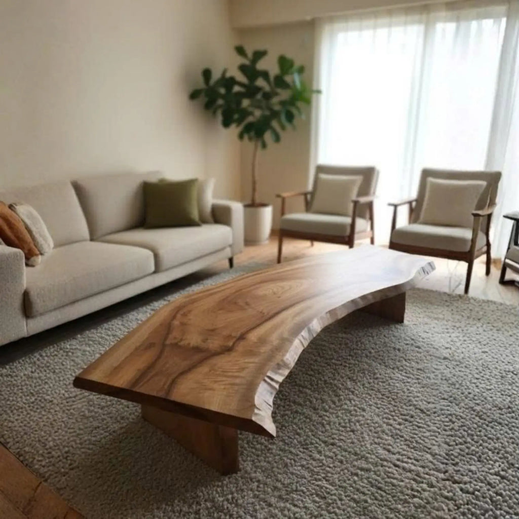 Minimalist Live Edge Suar Wood Low Coffee Table CTICF25004