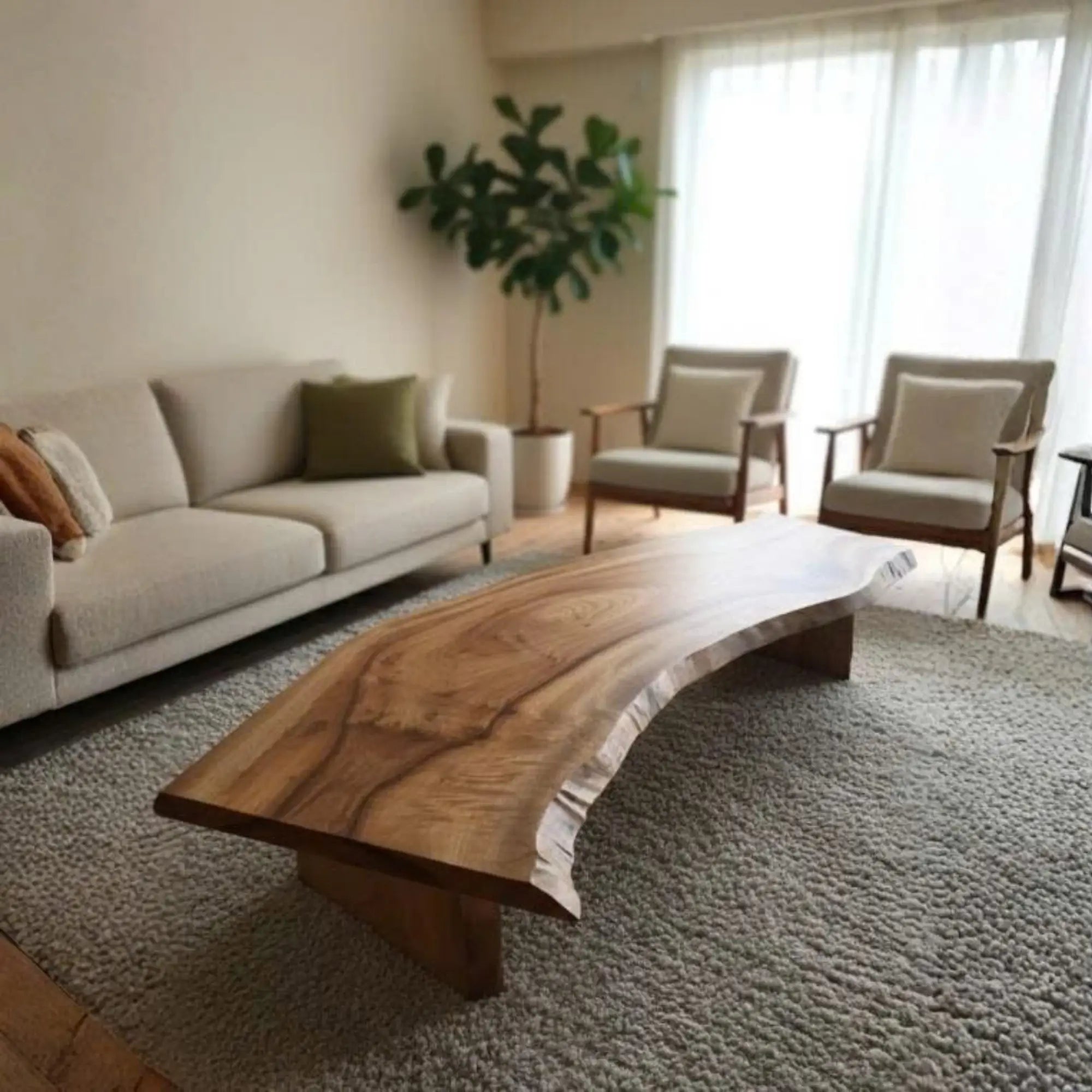 Minimalist Live Edge Suar Wood Low Coffee Table CTICF25004